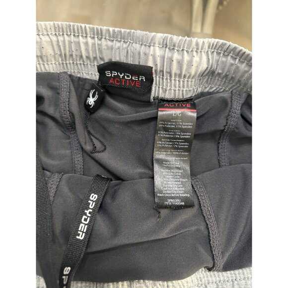 Spyder Active Mens Gray Training Shorts With Black Compression Liner Size L - Picture 3 of 6